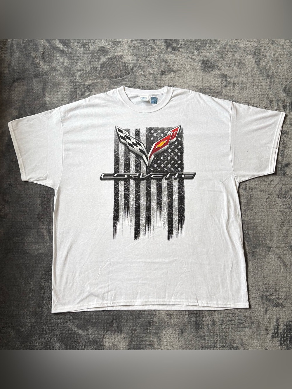 NEW Men’s 3XL Corvette Graphic White Tshirt Cotton